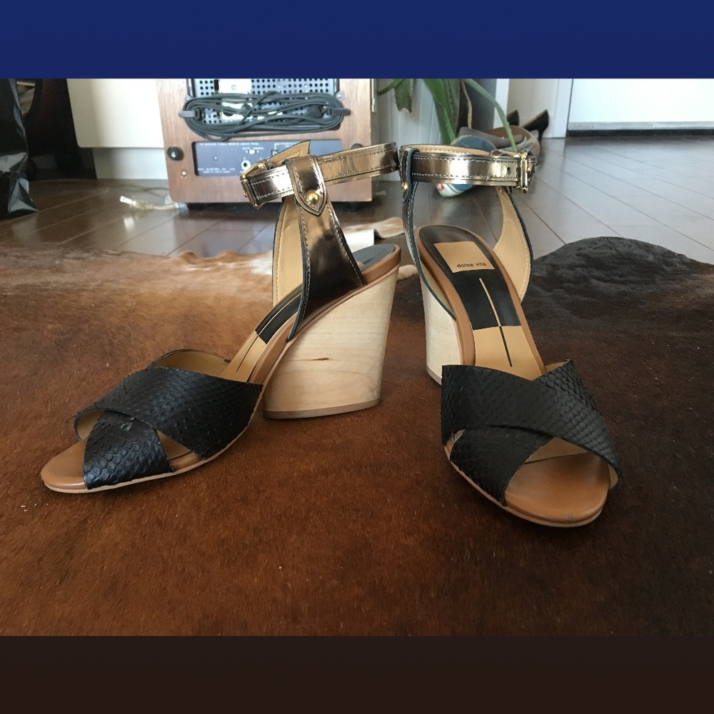Dolce Vita Snake-Embossed High-heel Sandal